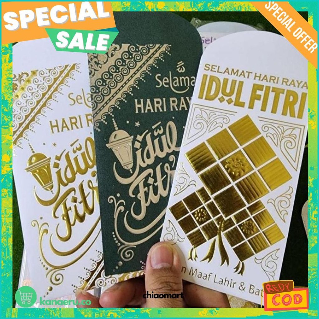 

Bellino - 1Pak 100 Lembar Amplop Lebaran Ampau Idul Fitri Amplop Karakter Selamat Idul Fitri Ukuran Besar L Diskon