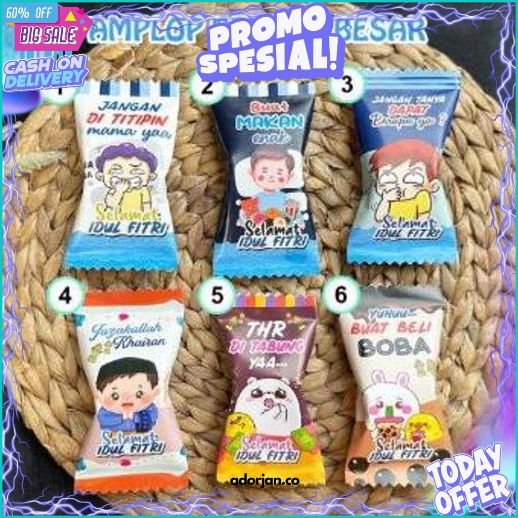 

12 Pcs Amplop Permen Lebaran Lucu Dan Unik Untuk Ampau Idul Fitri Cod