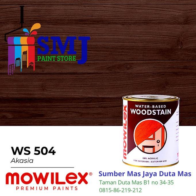 Cat Woodstain Kayu MOWILEX Water Based 504 Warna Akasia 1L