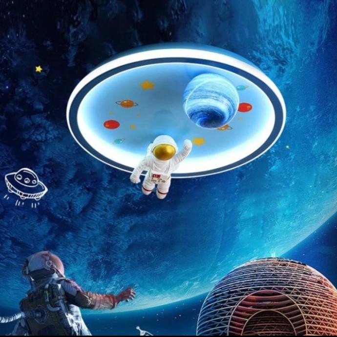 Lampu gantung Plafon Hias kamar tidur anak model astronot