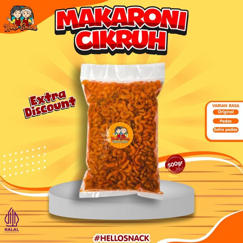 

!!! 500gr Makaroni Cikruh Pedas / Ext Pedas / Original Daun Jeruk.