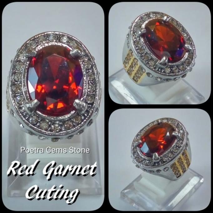 CINCIN PERMATA RED GARNET CUTTING MEWAH & ELEGAN BIG SIZE