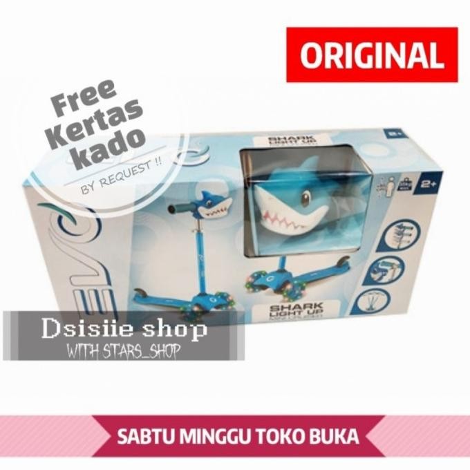 Murah Evo Scooter Shark Light Up Original / Skuter Anak Motif Shark