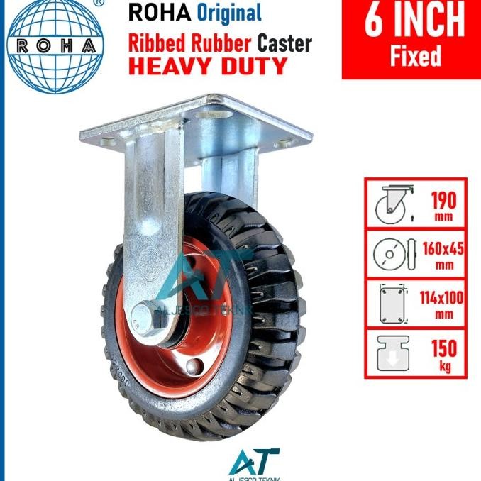 Roda Heavy Duty 6 Inch Mati Karet Kembang Troli - Gerobak Original Dan Terpercaya