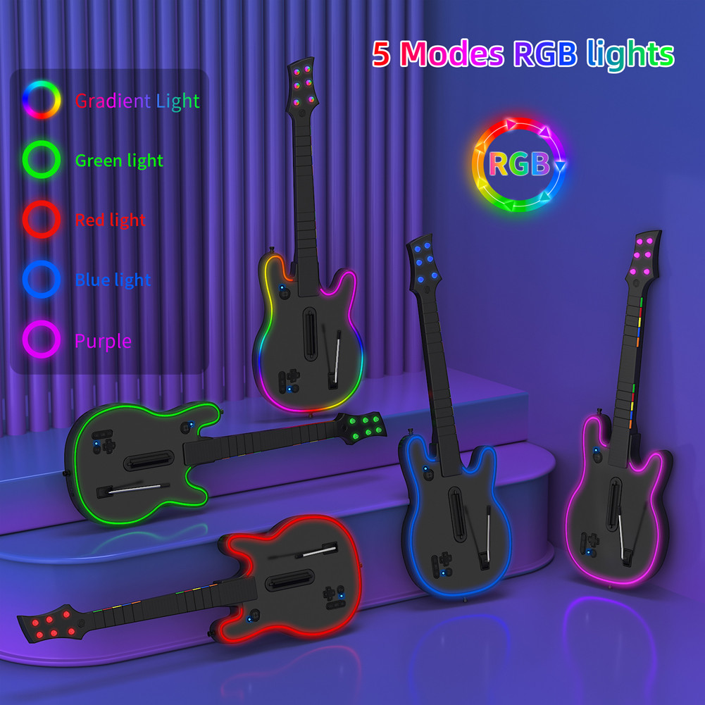 LAGI BERJUANG 2.4G Wireless Guitar Hero Controller Game Wireless Gaming PC Guitar Controller with St