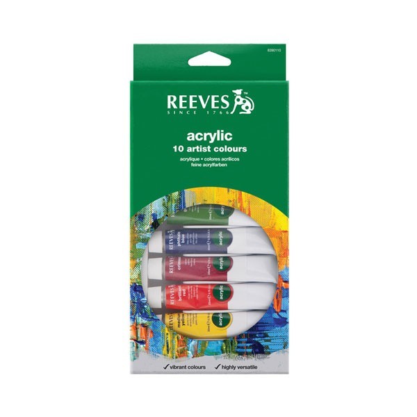 

REEVES Acrylic Paint Set 10 pcs (22 ml tube)