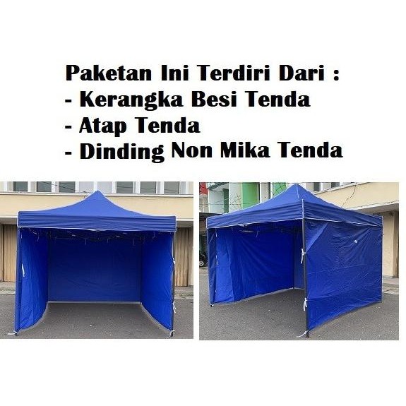 Tenda Lipat 3x3 Lengkap Dinding Tenda Polos Non Mika Terlaris