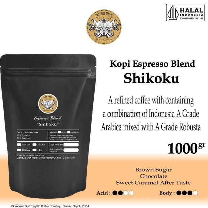 

Espresso Shikoku 1KG Tagetto Coffee Blend 50% Arabica - 50% Robusta