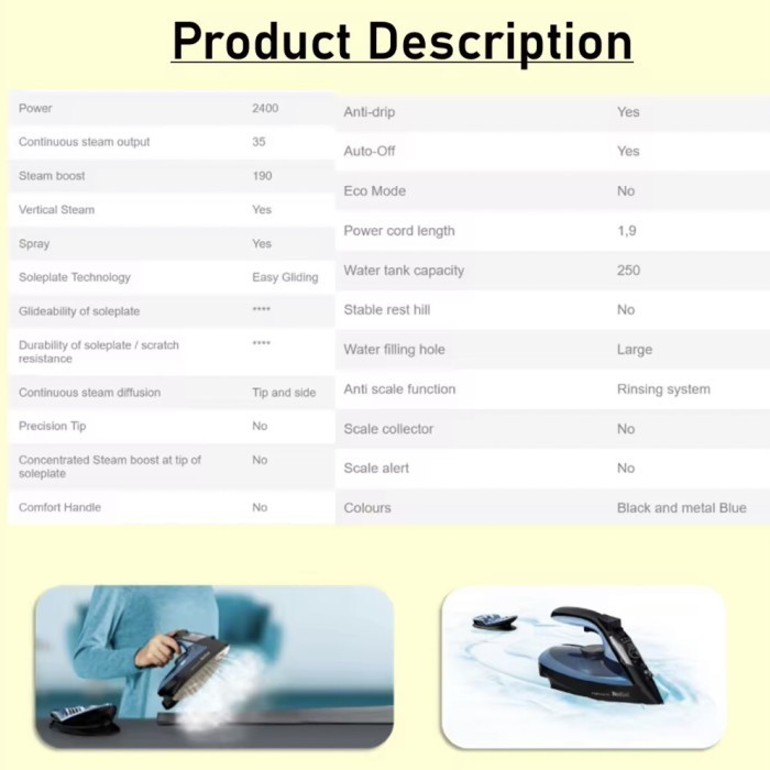 Tefal Freemove Air Steam Iron Setrika Uap Tefal FV6551