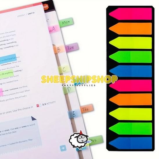 

&<&<&<&] [ 250/125 Lembar ] PEMBATAS BUKA / STICKY NOTES Warna Plastik 4,5cm