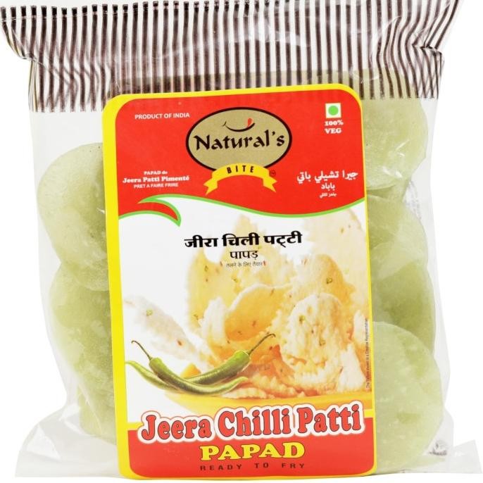 

;&;&;&;&] JEERA CHILLI PATTI PAPAD NATURAL'S 100G / Ready To Fry