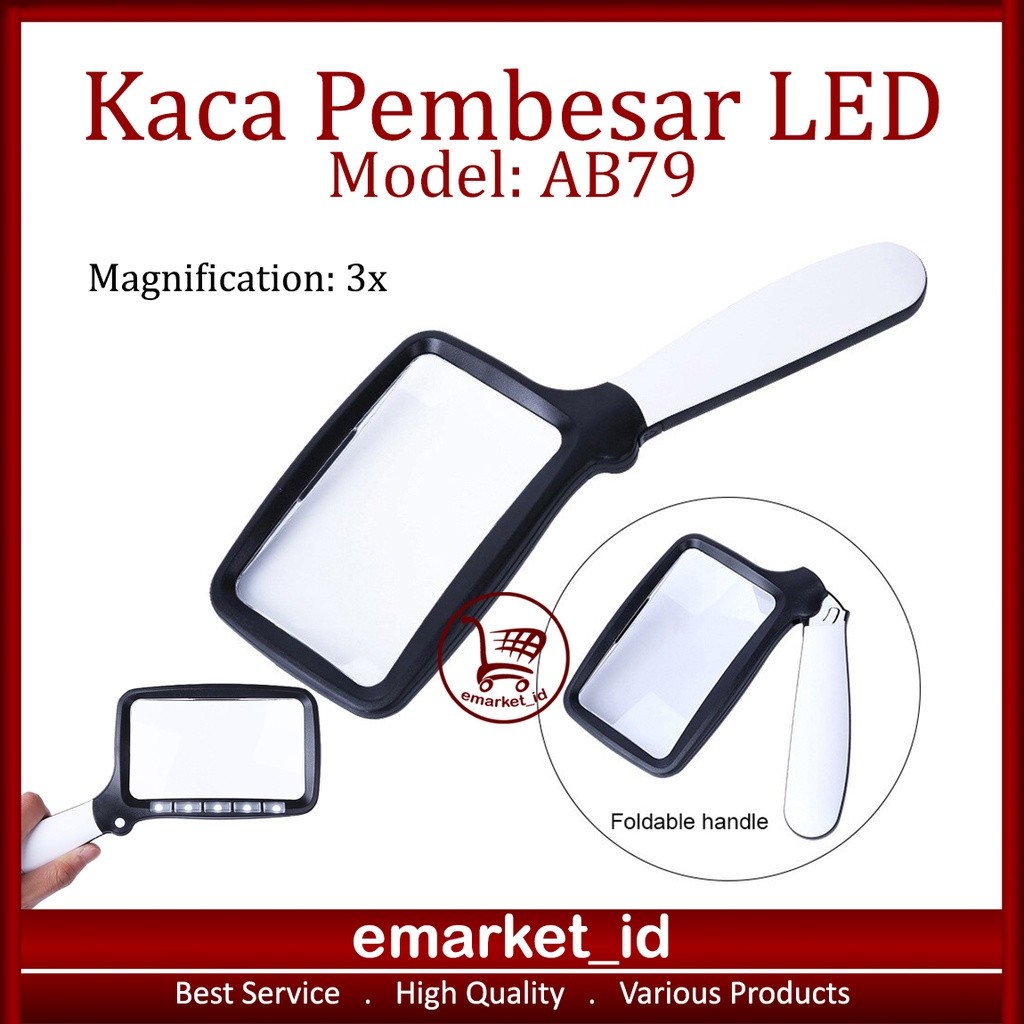 

Aca Pembear Led Ab79 Lampu Lup Lena Magnifier Handheld Membaca Perhiaan Omponen Loupe