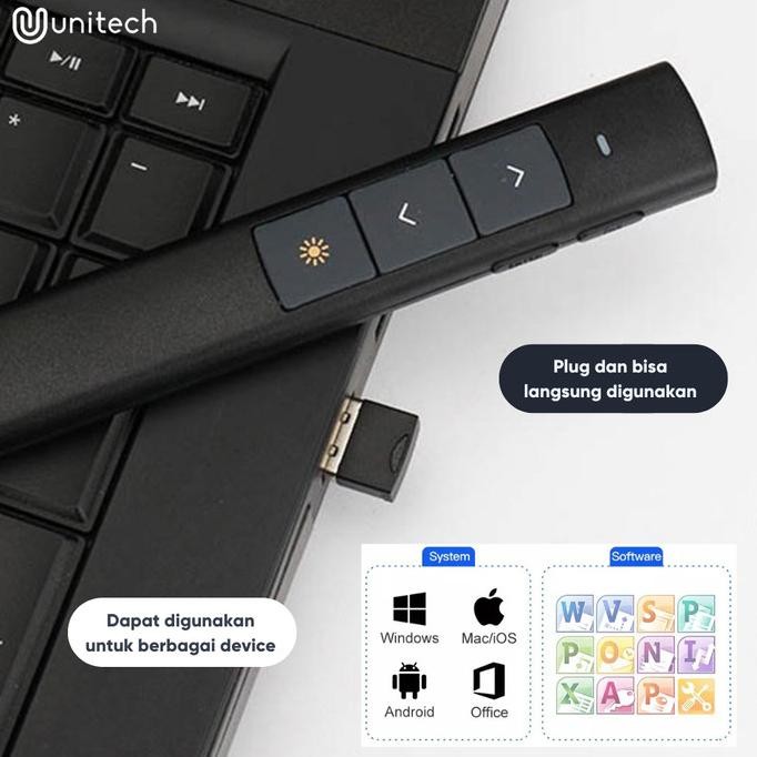 UNITECH LASER POINTER WIRELESS ALAT PRESENTASI PEN 50M KONTROL