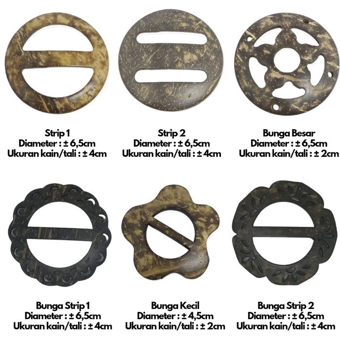 SENSASI BARU KEPALA GESPER RING KAIN LILITAN ROK IKAT PINGGANG WANITA BATOK KELAPA QLH9