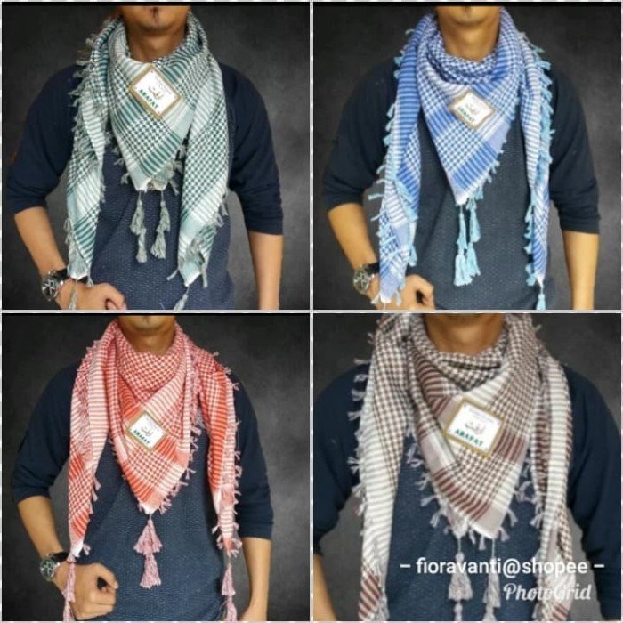 Sorban sorban arafat - Biru panjang motif halus