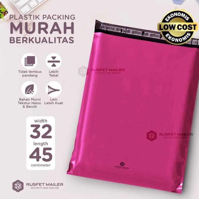 Sale Amplop Plastik Polymailer Pink / Plastik Packing Polos Olshop Murah