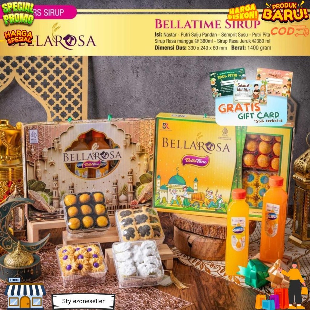 

Geraifatin!! Bellarosa Bellatime / Kue Kering / Coklat / 2 Sirup Jeruk / Mangga Parsel Lebaran 2025 D Promo 10.10