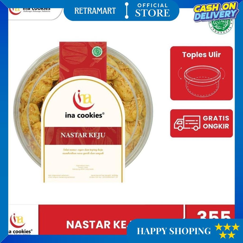 

Ina Cookies Toples Kue Kering Premium Nastar Keju Toples Reguler D Sale