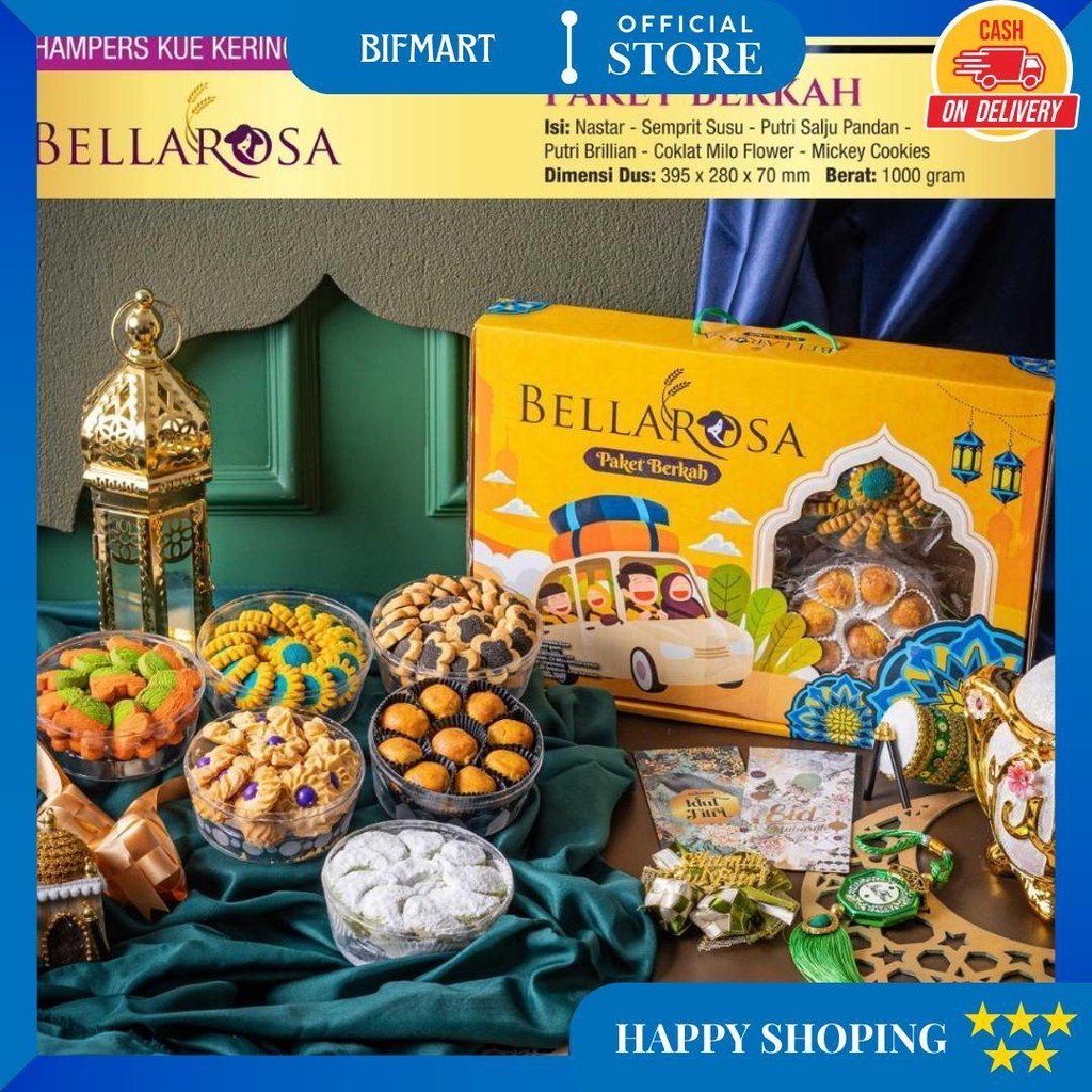 

Paket Parcel Kue Lebaran Kue Kering Bellarosa Platinum Paket Lebaran ( Berat 1Kilo ) / Paket Kue Kering Dibuat Tahun 2025 D Termurah