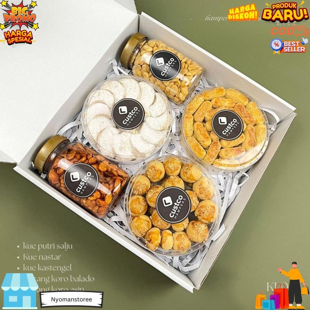 

Hampers Kue Lebaran Premium + Kacang | Kl02 | Custco Kue Kering | Parcel Kue Nastar | Kue Semprit D Terlaris
