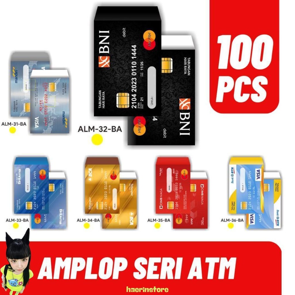 

Paket 100 Pcs Amplop Lebaran Seri Atm Murah