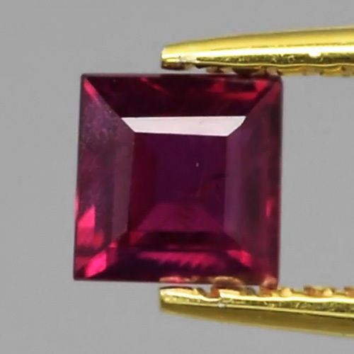 Certified 0.41ct 4mm Square Natural Unheated Untreated Rich Red RUBY, Mozambique RB056