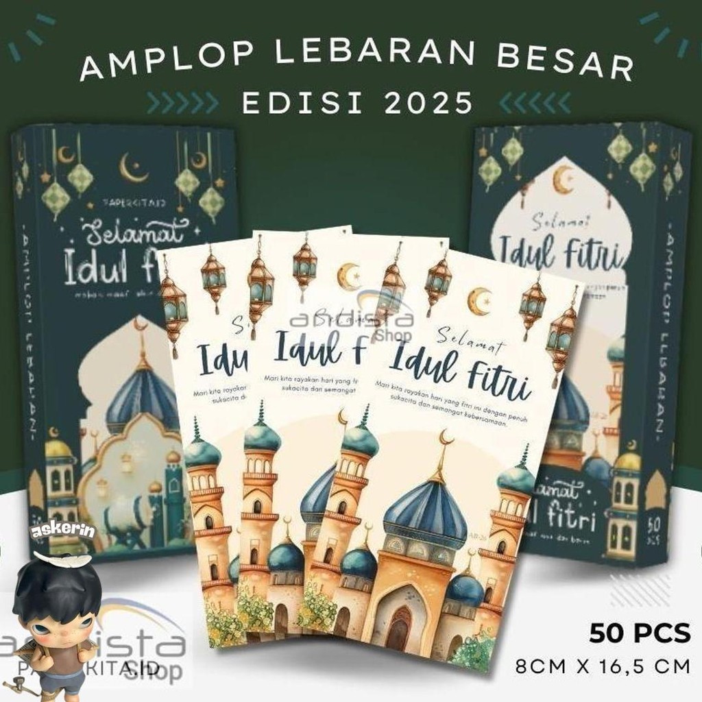 

Amplop Lebaran Idul Fitri 2025 Ukuran Besar Uang Tanpa Lipat, Box Isi 50Pcs Kwalitas Premium Murah
