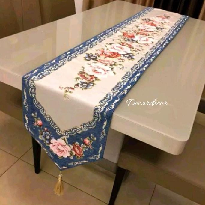 COD Table Bed Runner Taplak Meja Tamu Makan Panjang Belgian Mewah - 150 200 Cm Taplak Meja Modern