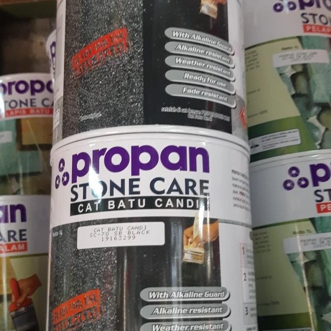 propan pelapis batu alam warna hitam cat batu candi
