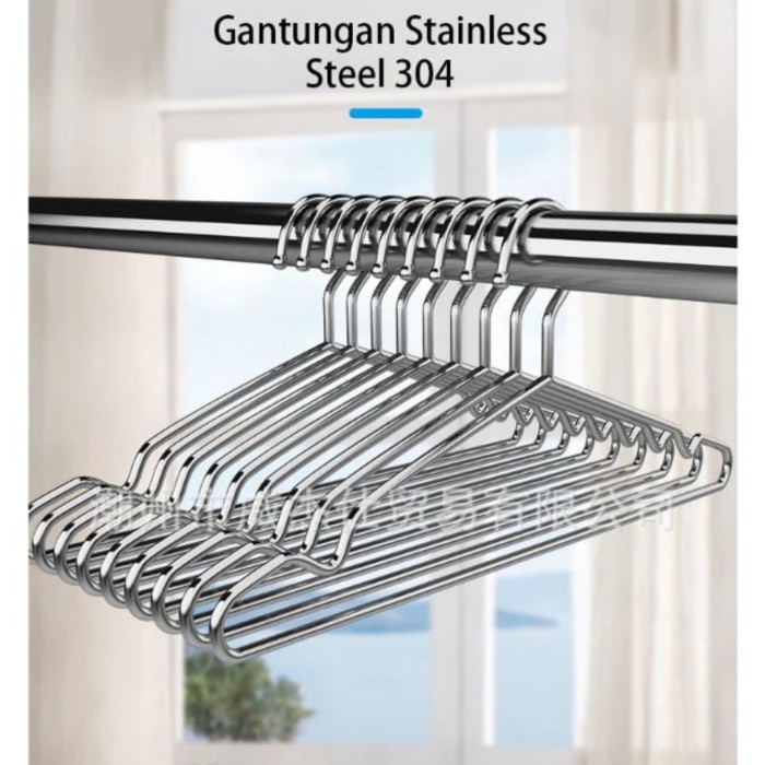 Hanger Baju Stainless Steel Gantungan Baju 42Cm dan 45cm