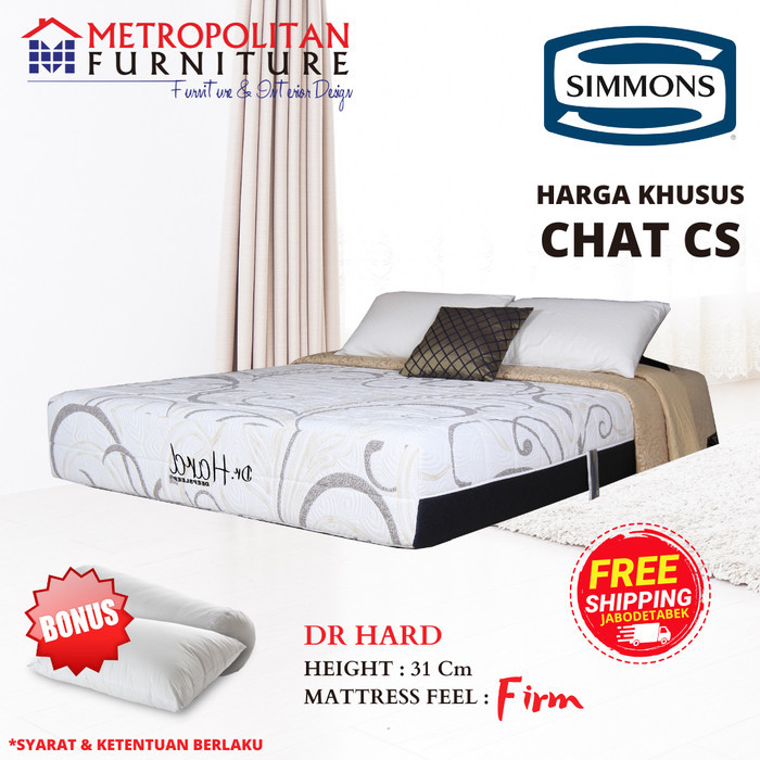 SPRINGBED SIMMONS DR. HARD FULL SET KASUR / SPRING BED ORTHOPEDIC