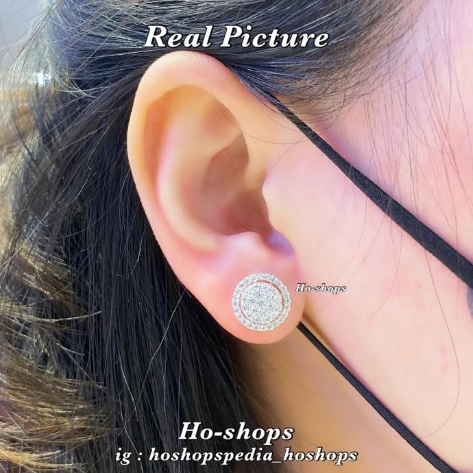 Giwang Model Berlian Emas Putih Kadar 75% Real Gold