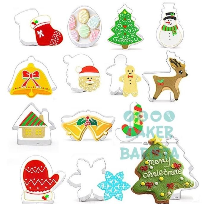 }}}}}}] (14pcs) Xmas Cookies cutter / cetakan cookies natal christmas sugar