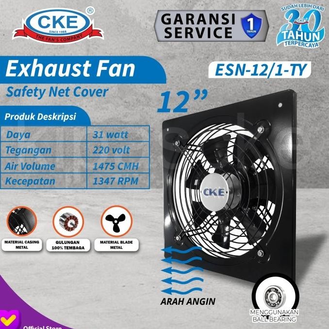 Wall Exhaust Fan 12" Inch Kipas Exhaust Fan Dinding Industrial 12 Inch