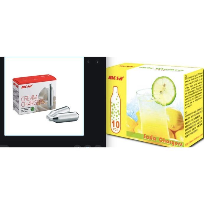 

{{{{{{] Grosir PER CARTON Insant only Mosa Soda Charger CO2 Cream Charger N2O