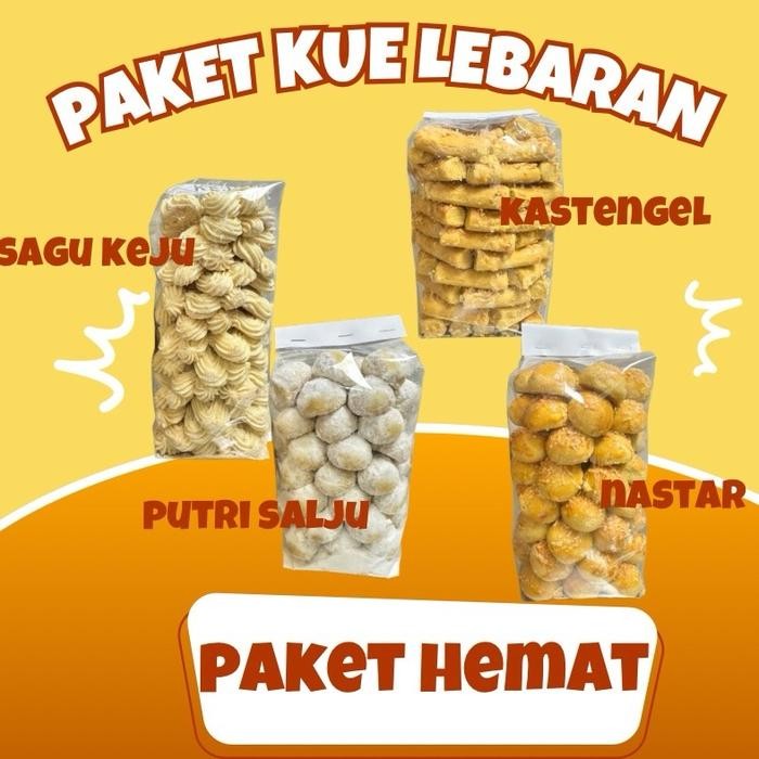 

4 kue - paket kue nastar +kastengel +sagu keju + putri salju