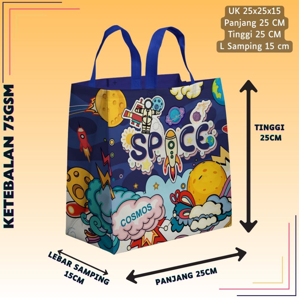 

MMA-1318 ( LUSINAN 12 PCS ) Tas Souvenir Ulang Tahun Anak Goodiebag Motif Kartun Premium Hampers Goodie Bag Murah
