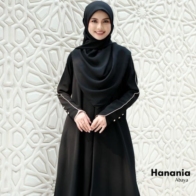 BEST SELLER KUPNAD ABAYA POLOS PREMIUM - HANANIA ABAYA BLACK
