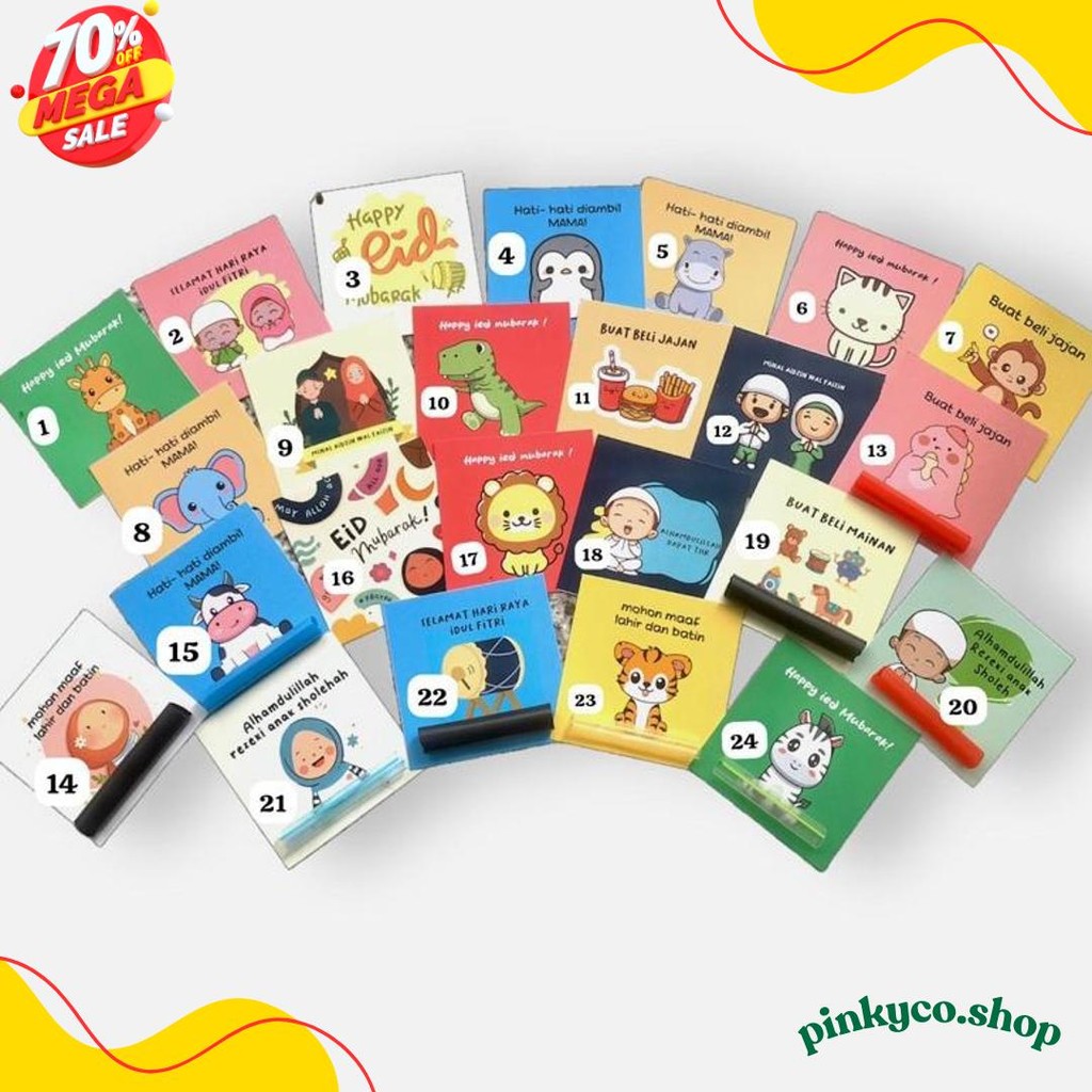 

(100Pcs) Amplop Lebaran Unik Lucu Grosir Uang Diluar Diskon Setengah Harga
