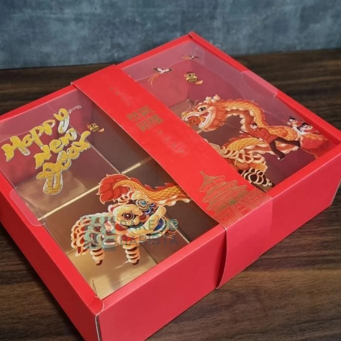 @=@=@=@=] imlek box hard mika barongsai sekat 8 box kue chinese new year sincia