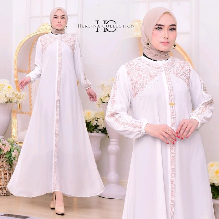 Herlina Dress Ceruty Bordir mix payet / HC011