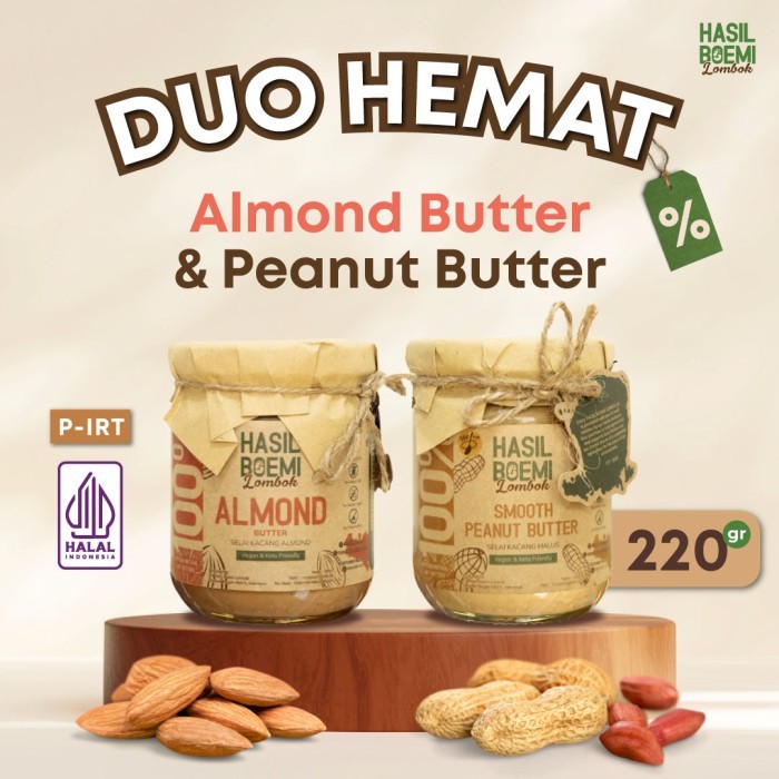 

Paket Almond Butter & Peanut Butter (Organik) - Selai Kacang Almond & Selai Kacang Tanah
