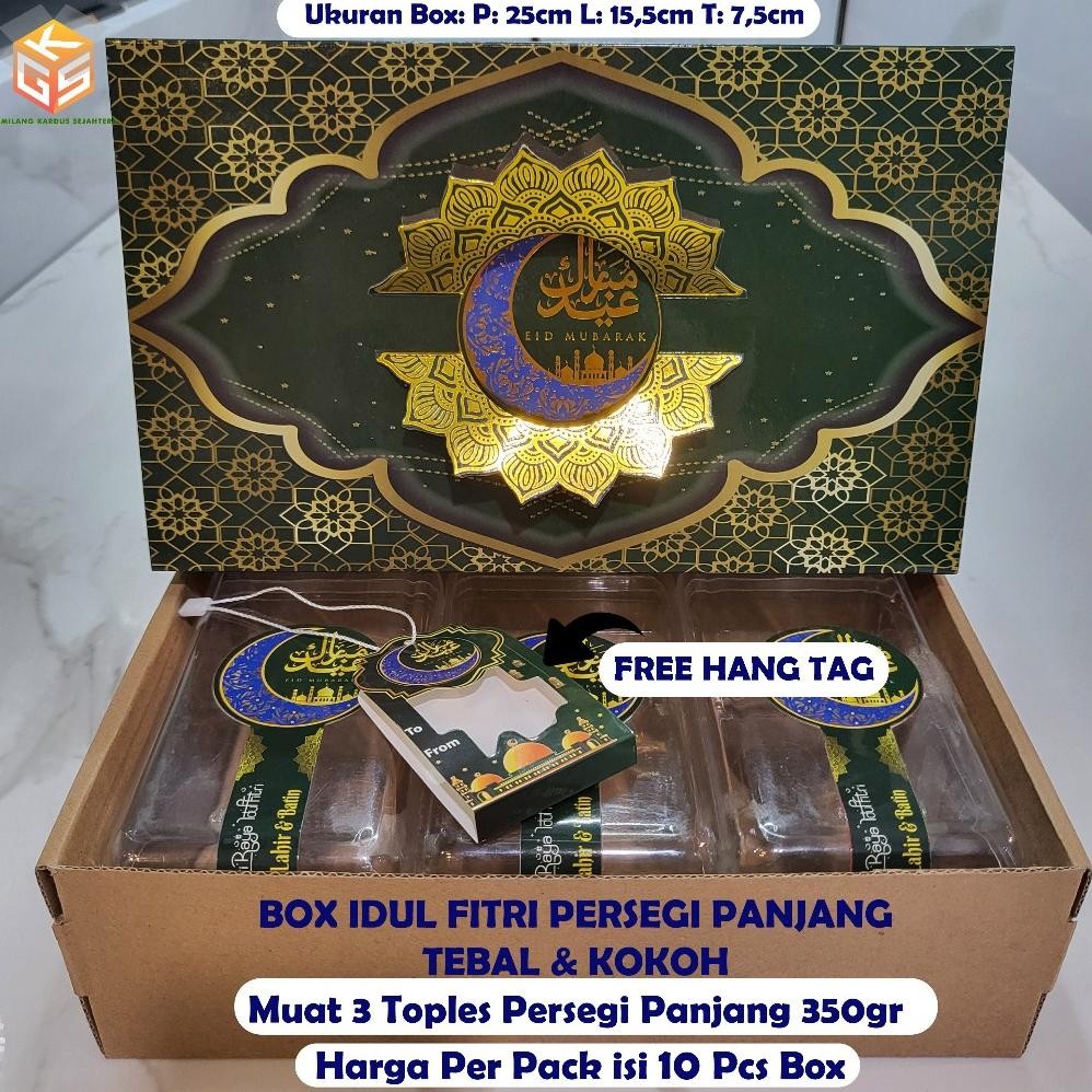 

10pcs Box Hampers Idul Fitri | Ukuran 3 Toples 350gr | Box Lebaran | Box Idul Fitri | Dus Lebaran