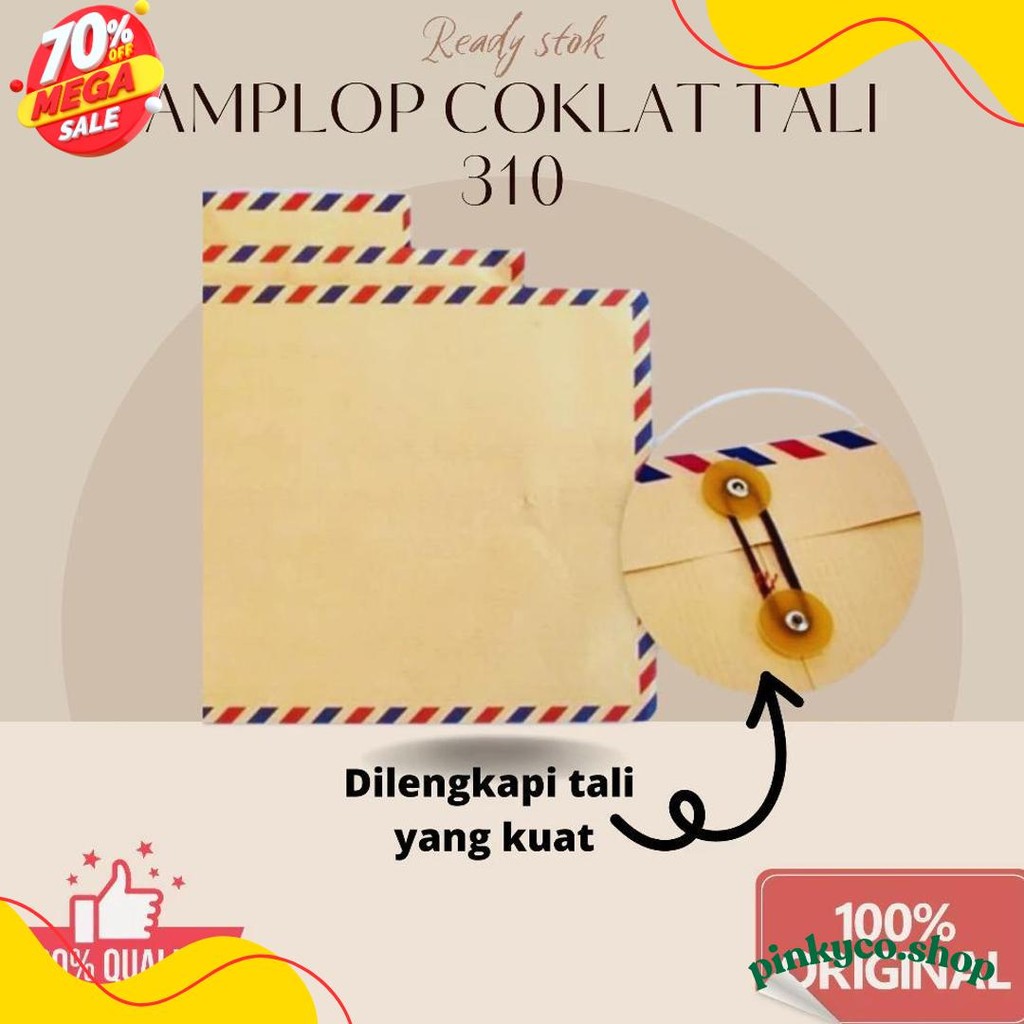 

Amplop Coklat Tali Airmail Executive Ukuran Folio 1Box 50Pcs Untuk Melamar Kerja / Mengirim Dokumen Diskon Setengah Harga
