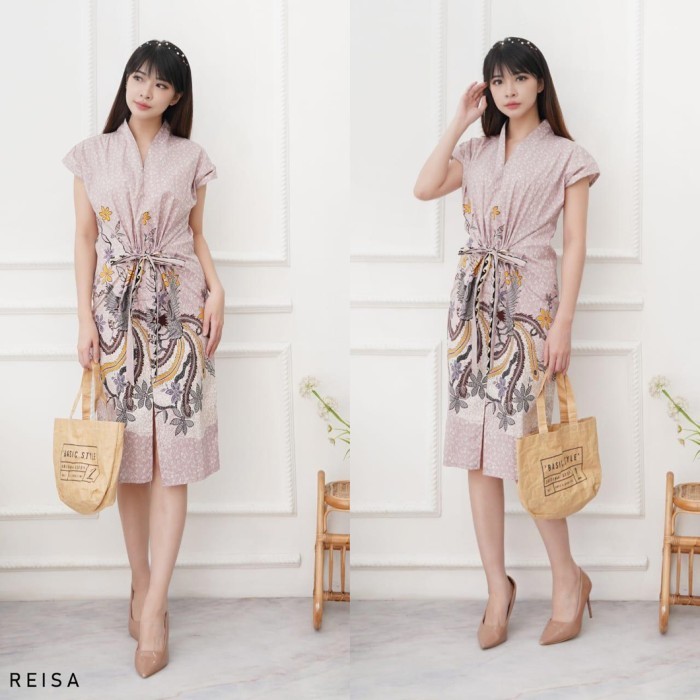 Evercloth Reisa Dress Batik Wanita Dress Wanita Model Sabrina Batik Couple