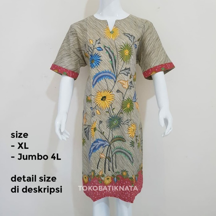 dress batik wanita lengan pendek katun