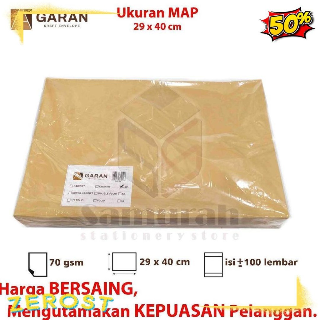 

Amplop Kertas Coklat Garan Ukuran Map 29 X 40 Cm / Amplop Dokumen Besar 1 Pak Isi 100 Lembar Tebal 70 Gsm / Gram 29X40 Flash Sale! Diskon Hingga 70%