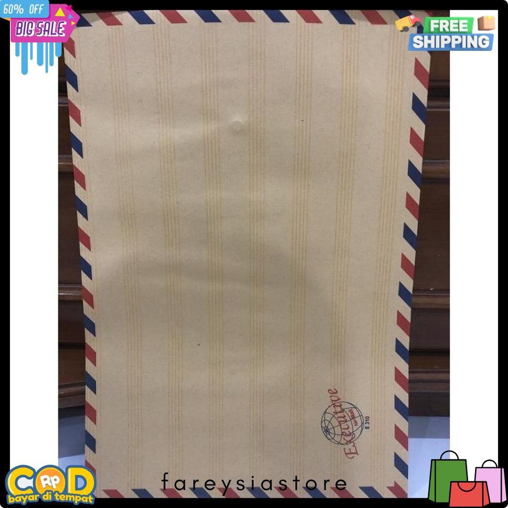

[50 Pcs] Amplop Coklat Folio Tali 310 Airmail Diskon Setengah Harga