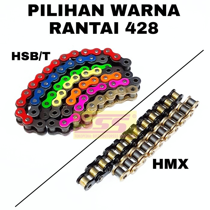 Girset Sss 428 Steel Black Cbr150R Cb150R Cb150X Rantai Sss Gold