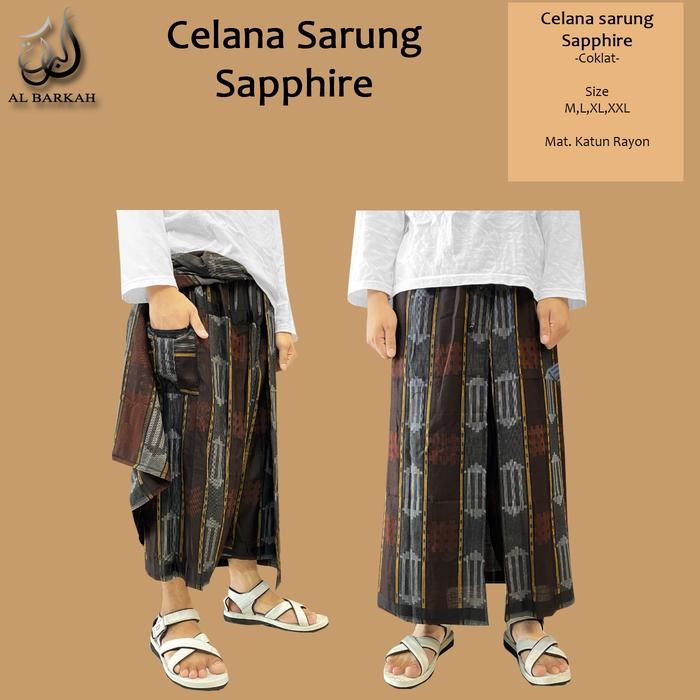 Celana Sarung Sapphire Savanna Full Tertutup Perlengkapan Sholat Pria Dewasa Remaja Kain Muslim New